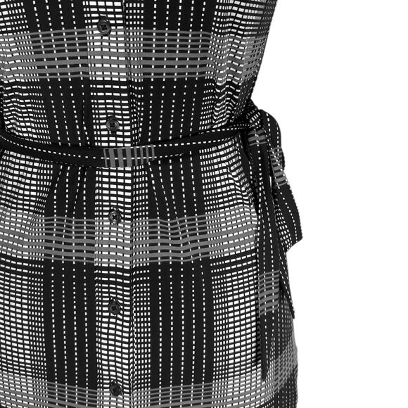 Brooks Brothers 346 Women's Shirt Dress Button Down Black White Plaid Belted PXS - Picture 6 of 10